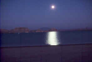 moon over Navajo Mtn. and Lake Powell